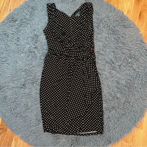 Lauren Ralph Lauren Black White Polka Dot Dress Size 12
